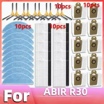 Replacement Parts For ABIR R30 Robotic Vacuum Cleaner Side Brush Hepa Filter Mop Pad Dust Bag Spare Parts Accessories