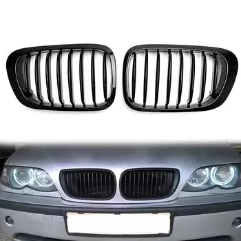 Решетка радиатора переднего ограждения, глянцево-черная для BMW E46 2 двери 1999-2002 3 серии