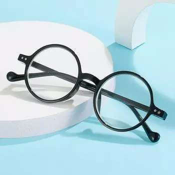 Resin Female Reading Glasses Computer Glasses Round Presbyopic Glasses Hyperopia Eyewear Glasses black-+100
