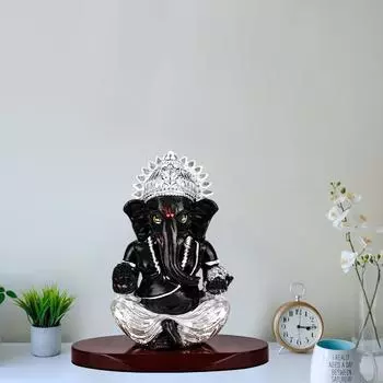 Resin Idols | Car Dashboard | for Mandir, Office and Home Dcor (Black Ganesha) чёрный