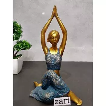 Resin Lady Yoga Poses Showpiece for Home Decor Showpiece, Lady Yoga Posture for Home Shelves Decorative Item