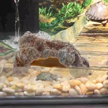 Resin Reptile Hide Cave Artificial Pet Hide Rest Cave Fish Tank Ornaments Turtle Shelter Spiders M