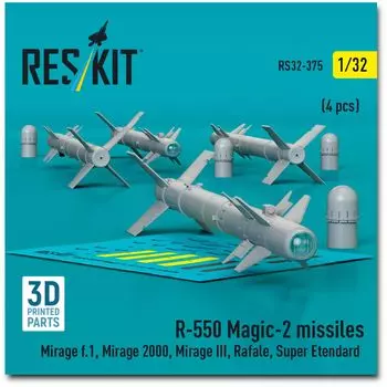 Reskit Missile 3D принтер набор смолы 1/32 R.550 Magic 2 (4 шт) РСК32-0375 (Самолет)