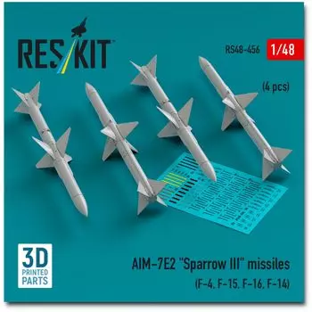 Reskit Missile 3D printer resin kit 1/48 AIM-7E-2 Sparrow III (4 pieces) RSK48-0456 (Airplane)