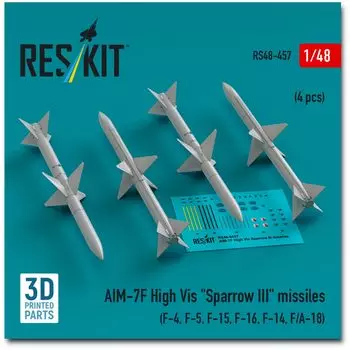 Reskit Missile 3D printer resin kit 1/48 AIM-7F Sparrow III (High Visibility) (4 pieces) RSK48-0457 (Airplane)