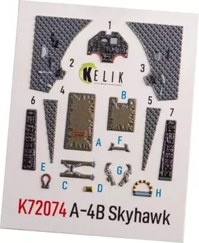 Reskit Skyhawk Interior 3D Decal Пластиковая модель Decal RSKK72074 1/72 A-4B (для Фудзими)