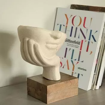 Restive Face Ecomix Sculpture 32 cm Tall, Home Dcor Showpiece Figurine for Living Room & Office,