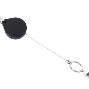 Retractable Badge Reel Clip Telescopic Easy Pull Buckle Carabiner Lanyard Clip Key Chain Key Ring чёрный