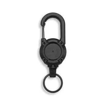 Retractable Keychain Heavy Duty Heavy Duty Pull Reel Carabiner Spring Key Ring Outdoor Sports Tool Keychain 1pc