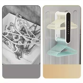 Retractable Non-perforated Wall-mounted Coat Rack Storage Rack Bathroom Organising Rack Coat Rack Balcony Coat Rack Storage God белый