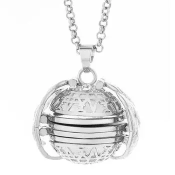 Retro 4-Layers Openable Women Locket Aromatherapy Photo Necklace ADM серебряный