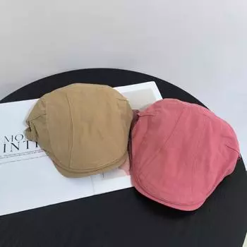 Retro and old rough edge forward hat female niche design sense anti-wearing beret tide spring and summer versatile show small face M56-58cm синий