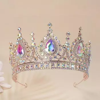 Ретро-барочный стиль, корона из сплава со стразами, европейский стиль, свадебный головной убор, аксессуары для волос