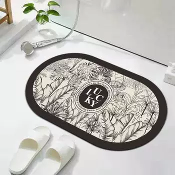 Retro Bathroom Floor Mat Non Slip Bathtub Rug Household Living Room Carpet Home Decor Anti-skid Entrance Doormat as show