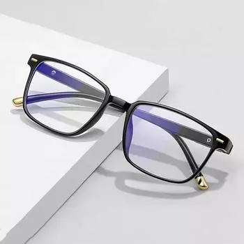 Retro Black Frame Reading Glasses Men Anti-Blue Light Fashion Ultra-Light High Definition Middle-Aged And Elderly Reading Glasses Women flat light anti-blue light