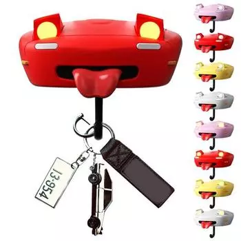 Retro Car Key Holder Easy to Install Wall Mount Car Headlights Keychain Holder Key Hanger Room Accessories Without Light розовый