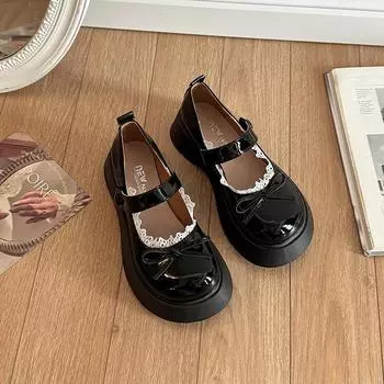 Retro casual small leather shoes women s new spring and summer fashion versatile with skirt Mary Jane shoes single shoes 35