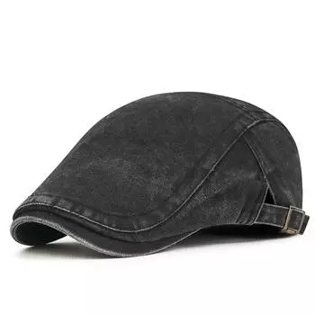 Retro Denim Beret Hat Adjustable Leisure Visor Cap Casual Newsboy Hat Spring Summer Autumn Winter