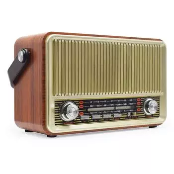 Ретро деревянный дом Bluetooth Радио Стереодинамик Mp3 Музыкальный плеер Динамик Am Fm Sw Многодиапазонный TD/USB коричневый