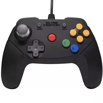 RETRO FIGHTERS Brawler64 V2 Controller Wired New Digital Z Next Generation Analog Rumble Pack Memory Pack Turbo Function N64™ - Black, Connection, чёрный