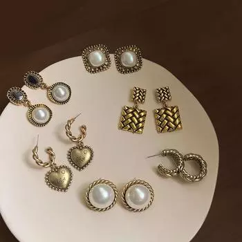 Ретро и модные женские серьги, квадратные серьги-капли масла, элитное чувство, модный темперамент, аксессуары для ушей