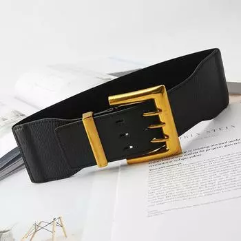 Ретро Эластичный Эластичный Пояс Женский Верхняя Одежда Широкий С Пиджаком Пояс Декоративный Пояс чёрный