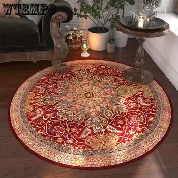 Ретро круглый ковер для дома, спальни, гостиной, дивана, журнального столика, комнаты, толстый напольный коврик, ковер, стул, коврик Diameter 80CM