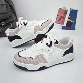 Retro Little White Shoes Children s Spring and Autumn New Ins Trendy Thick-soled Single Shoes Leather Casual Board Shoes 35 синий