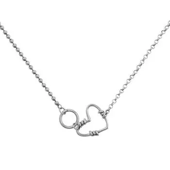 Retro Love Collarbone Chain Street Personality Hip Hop Trendy Hollow Heart Necklace Copper (retro + chain)