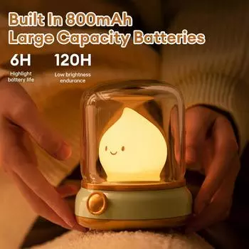 Ретро масляная лампа светодиодный ночник USB перезаряжаемый ночник плавная регулировка яркости для детской спальни украшение подарок на день рождения жёлтый