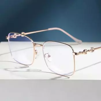 Retro Metal Box Anti-Blue Light Glasses Show Thin And Large Frame Flat Light Mirror Plain Light Mirror Blu-ray