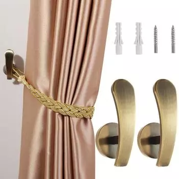 Retro Metal Wall Hanger Wall Mounted Clothes Hanger Window Curtain Hooks Sundries Organizer style 1