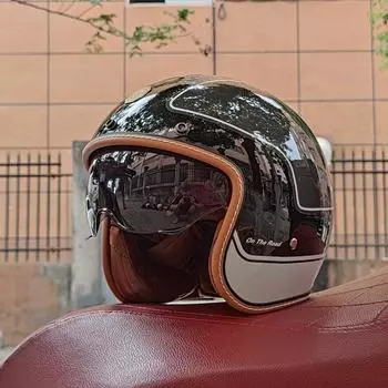 Ретро мотоциклетный шлем 3/4 открытый полушлем унисекс capacete винтажный материал ABS ORZ-301 XXL