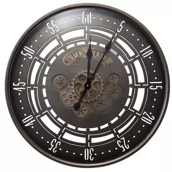 Ретро настенные часы Gear Creative Art Clock Iron Decoration для бара, гостиной, дома чёрный