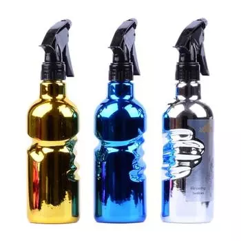 Retro Palm Hairdressing Spray Bottle Continuous Refillable Bottles Mist Watering Can Barber серебряный