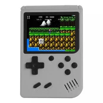 Ретро портативная мини игровая консоль со встроенными классическими 500 в 1 играми темно-серого цвета