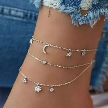 Ретро преувеличенный браслет Love Star Moon, многослойный браслет с крестом, модный тренд, многослойный браслет для девочек, темпераментный браслет
