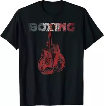 Retro Red Boxing Gloves Mexican Vintage Style Boxing Gift T-Shirt 100% Cotton O-Neck Short Sleeve Casual Mens T-shirt Size S-3XL M чёрный