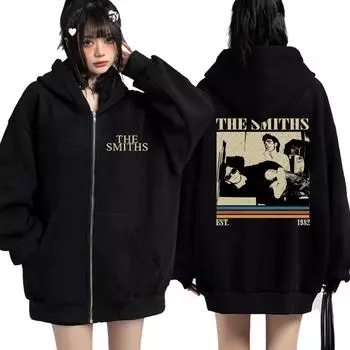 Ретро рок-группа The Smiths Толстовка с капюшоном на молнии Meat Is Murder Панк-мода Хип-хоп Кардиган Толстовка Мужская Женская Уличная одежда большого размера S