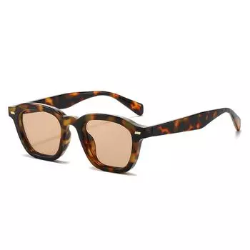 Retro Simple Square Sunglasses Sunglasses Black Frame Sunshade Uv Protection regular