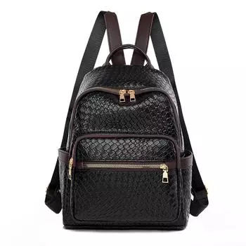 Retro Soft Leather Backpack for Women Simple and Versatile Large-capacity Ladies Backpack Casual Schoolbag