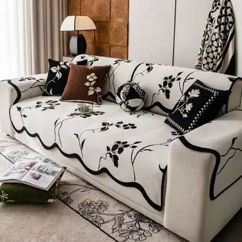 Retro special-shaped sofa cushion universal in all seasons new high-end leather autumn and winter non-slip pad cover cloth towel 70*70cm