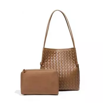 Retro Trend Large-capacity Single-shoulder Underarm Women s Bag, Fashionable Hand-woven Bag, Casual Mother and Child Tote Bag