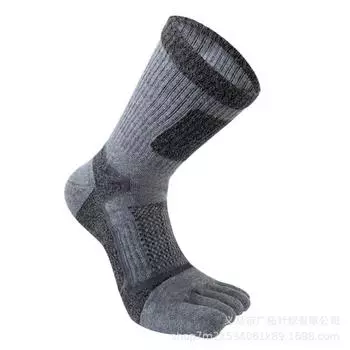Retro Trendy Long Tube Split-toed Socks Five Finger Socks Middle Tube Hosiery Cotton Man Socks