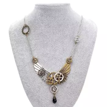 Ретро украшения Steam Punk Gear Wing Ожерелье с подвеской