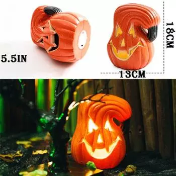 Reusable Halloween Pumpkin Lantern Plastic Pumpkin Floor Lamp Pumpkin Led Lamp Christmas B-Warm White