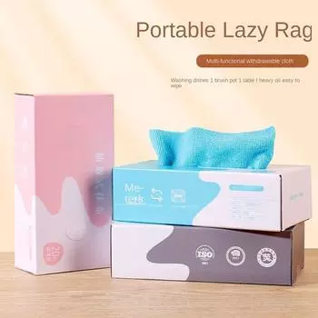 Reusable Microfiber Towel Kitchen Dish Cloth Anti-oil Decontamination Dishcloth Edgeless Terry Tableware Desk Cleaning Cloth синий
