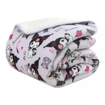Revere Kuromi Blanket Single Flannel Boa Blanket Warm Warm Moufu Sanrio Goods 2-Piece Sheep-like Kuromi-chan