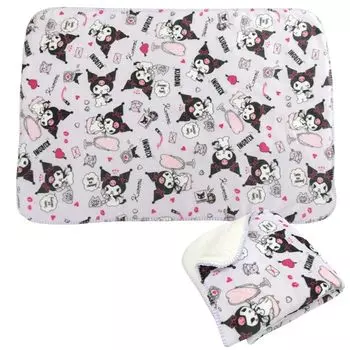 Revere Kuromi Lap 2 Piece Boa Nap Throw Warm Mofu Sanrio Goods Одеяло, Одеяло, Комплект, Фланель, Одеяло в виде овцы, Одеяло, Одеяло, Теплое, Kuromi-chan