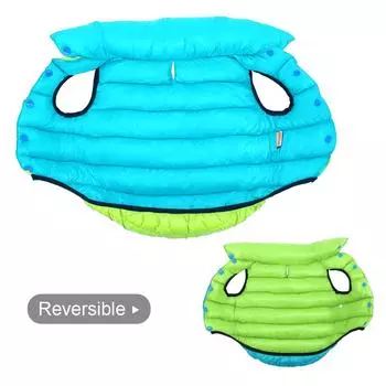 Reversible Dog Clothes Winter Windproof Dogs Jacket 3 Layer Warm Pet Clothes Coat Vest for Small Medium Large Dog French Bulldog L зелёный